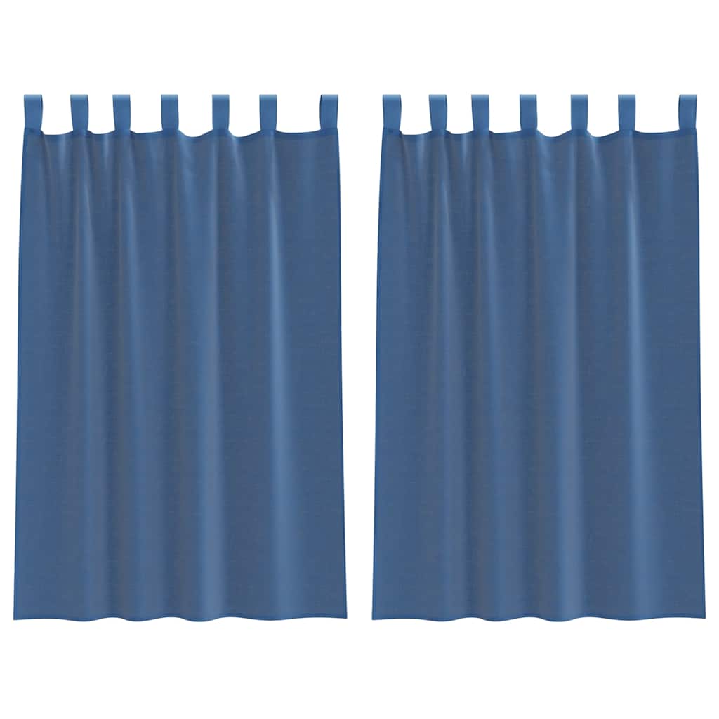 Vidaxx rideaux voile avec passants 2 pcs 140x175 cm bleu royal