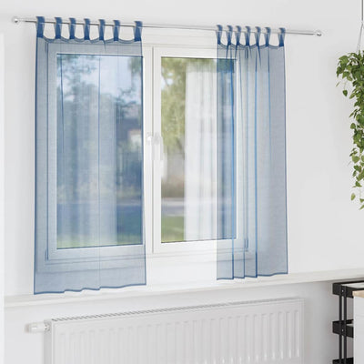 Vidaxx rideaux voile avec passants 2 pcs 140x175 cm bleu royal