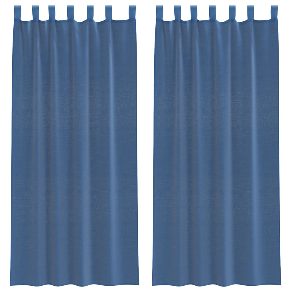 Vidaxx rideaux voile avec passants 2 pcs 140x225 cm bleu royal