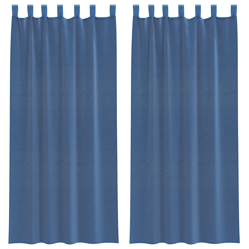 Vidaxx rideaux voile avec passants 2 pcs 140x245 cm bleu royal