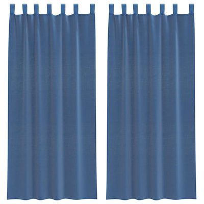 Vidaxx rideaux voile avec passants 2 pcs 140x245 cm bleu royal