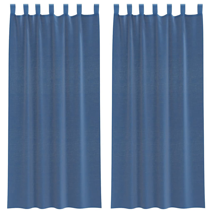 Vidaxx rideaux voile avec passants 2 pcs 140x245 cm bleu royal