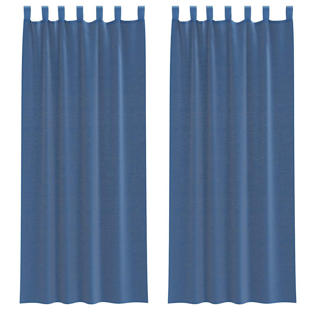 Vidaxx rideaux voile avec passants 2 pcs 140x260 cm bleu royal