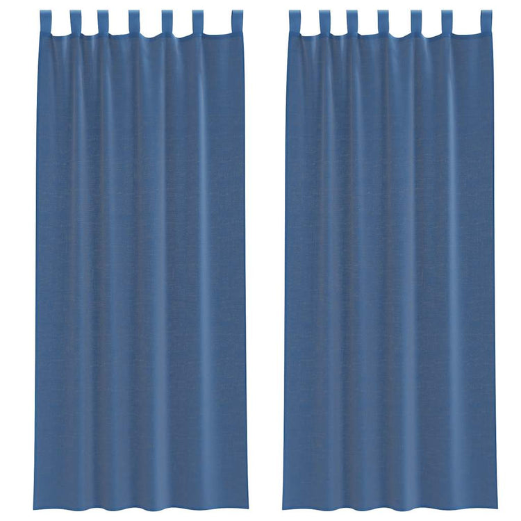 Vidaxx rideaux voile avec passants 2 pcs 140x260 cm bleu royal