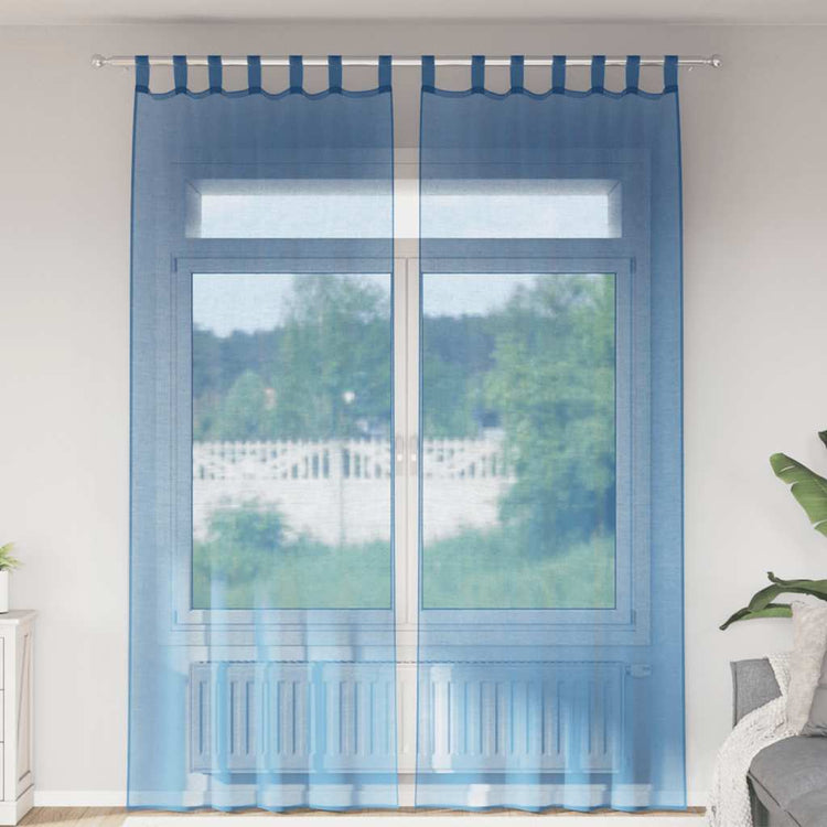Vidaxx rideaux voile avec passants 2 pcs 140x260 cm bleu royal