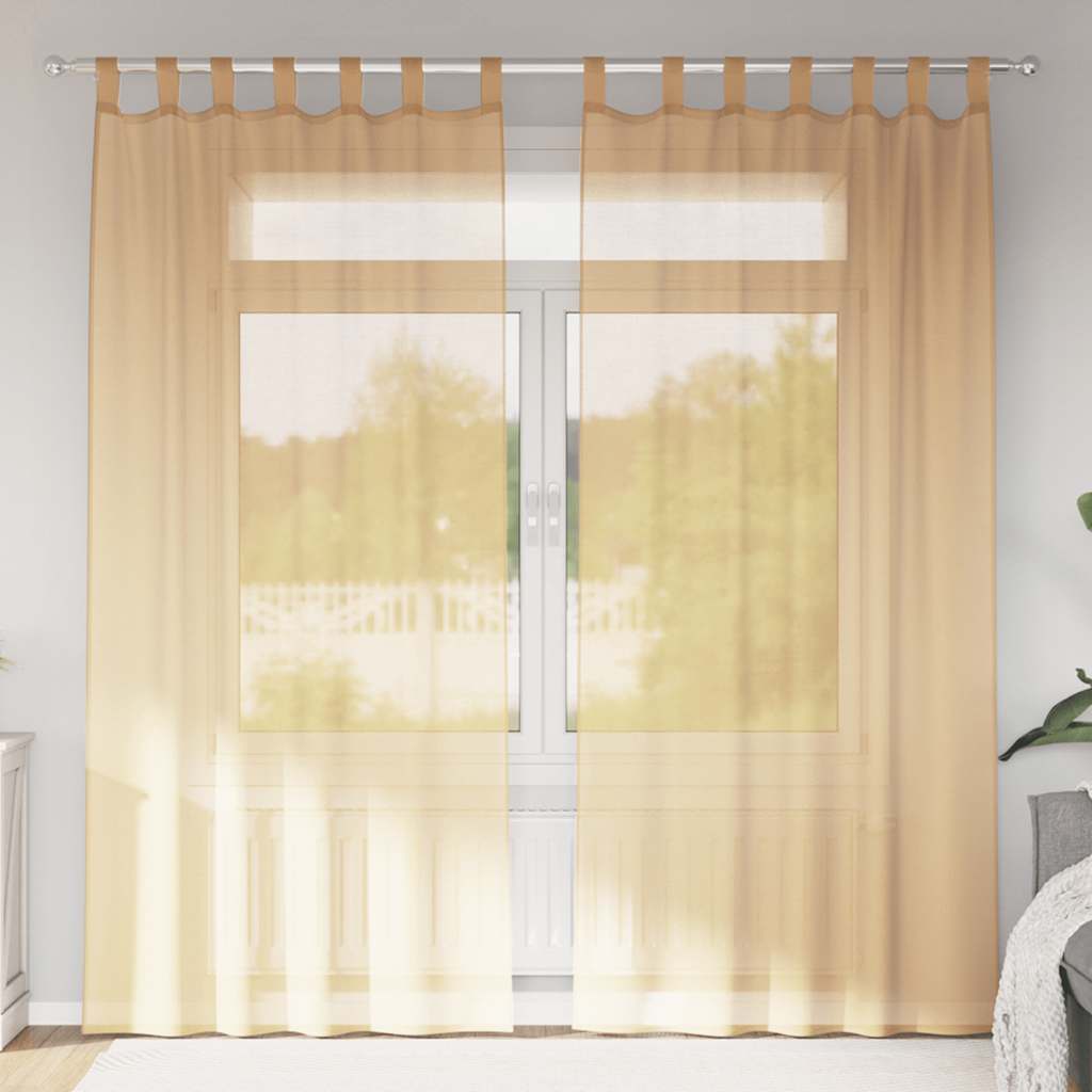Vidaxx rideaux avec passants 2 pcs 140x225 cm sable