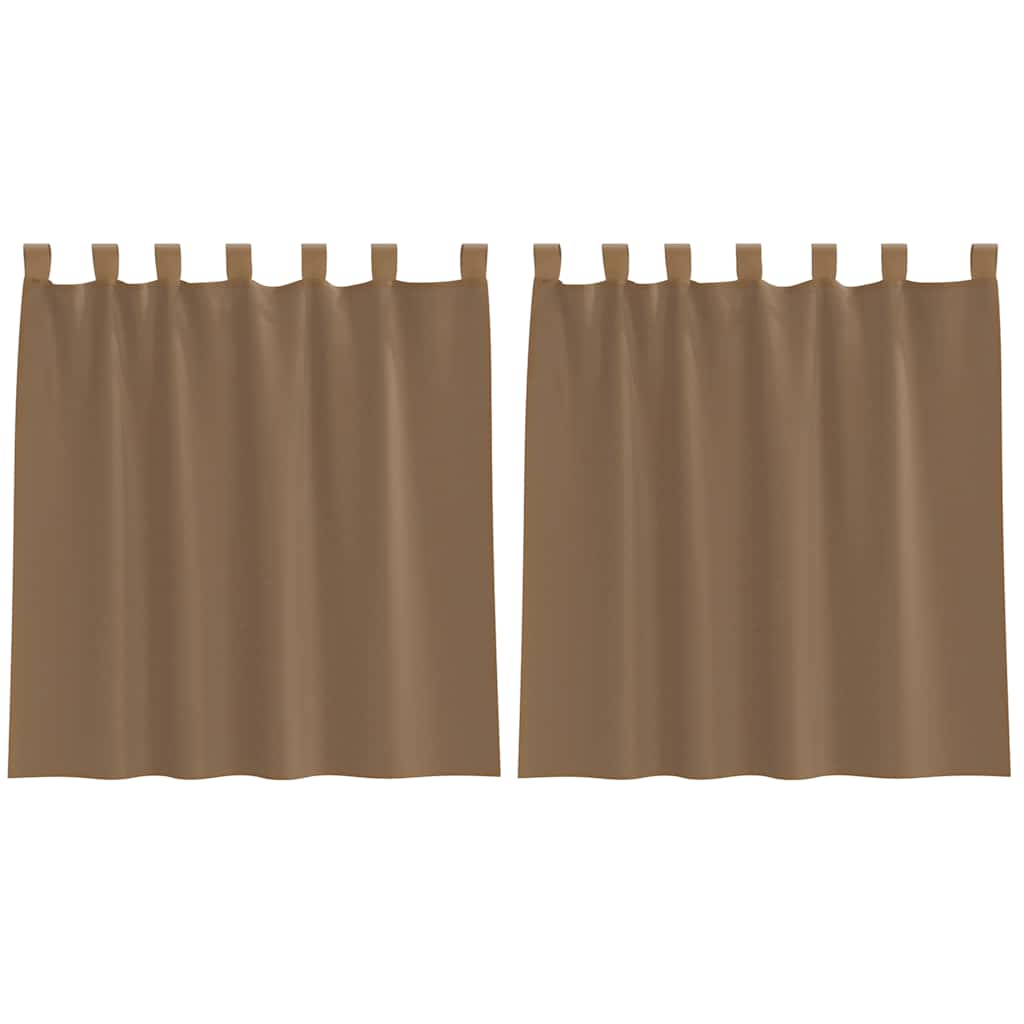 Vidaxx rideaux voile avec passants 2 pcs 140x140 cm marron clair
