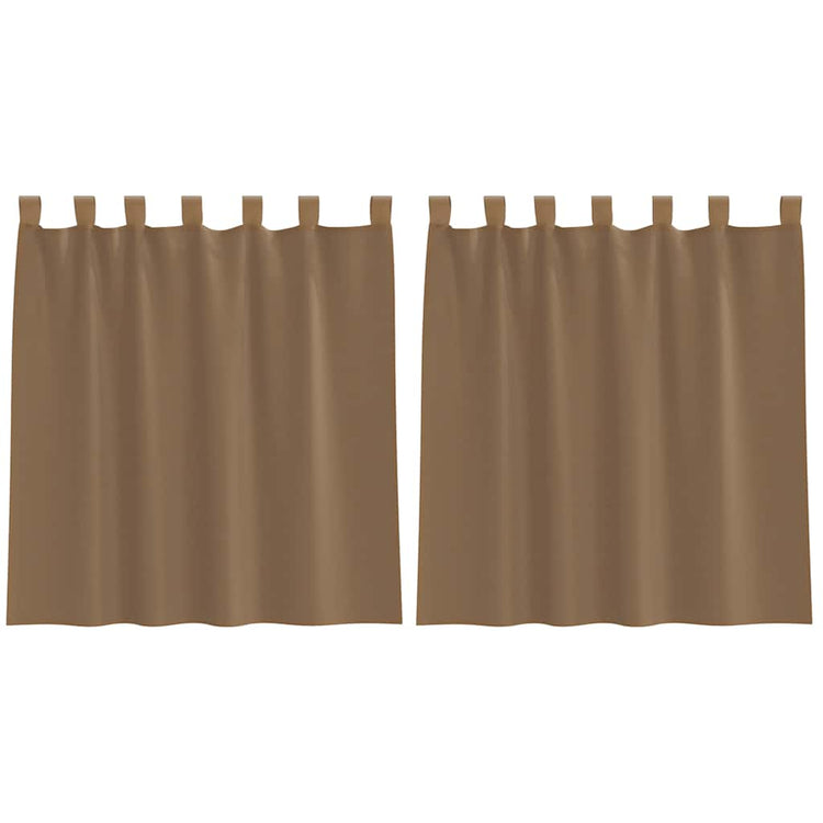 Vidaxx rideaux voile avec passants 2 pcs 140x140 cm marron clair