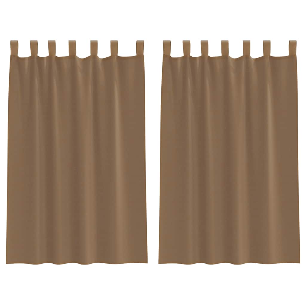 Vidaxx rideaux voile avec passants 2 pcs 140x175 cm marron clair