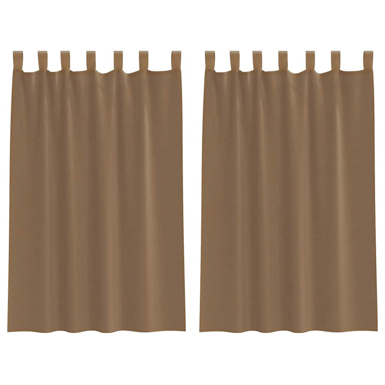 Vidaxx rideaux voile avec passants 2 pcs 140x175 cm marron clair