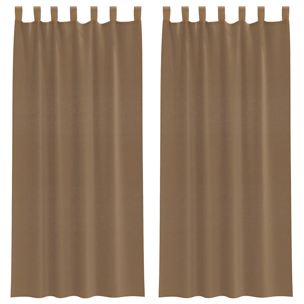Vidaxx rideaux voile avec passants 2 pcs 140x225 cm marron clair