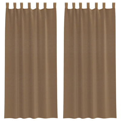 Vidaxx rideaux voile avec passants 2 pcs 140x245 cm marron clair