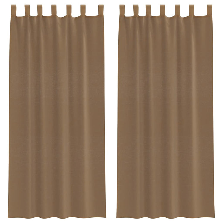 Vidaxx rideaux voile avec passants 2 pcs 140x245 cm marron clair