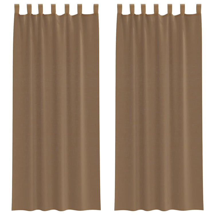 Vidaxx rideaux voile avec passants 2 pcs 140x260 cm marron clair