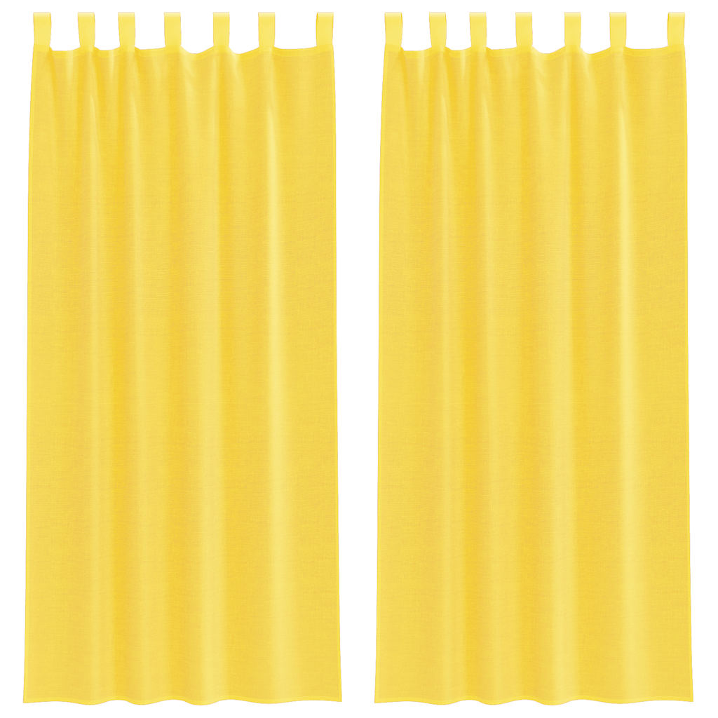 Vidaxx rideaux voile avec passants 2 pcs 140x225 cm jaune