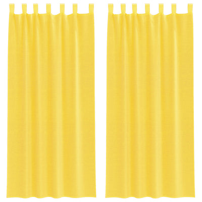 Vidaxx rideaux voile avec passants 2 pcs 140x225 cm jaune