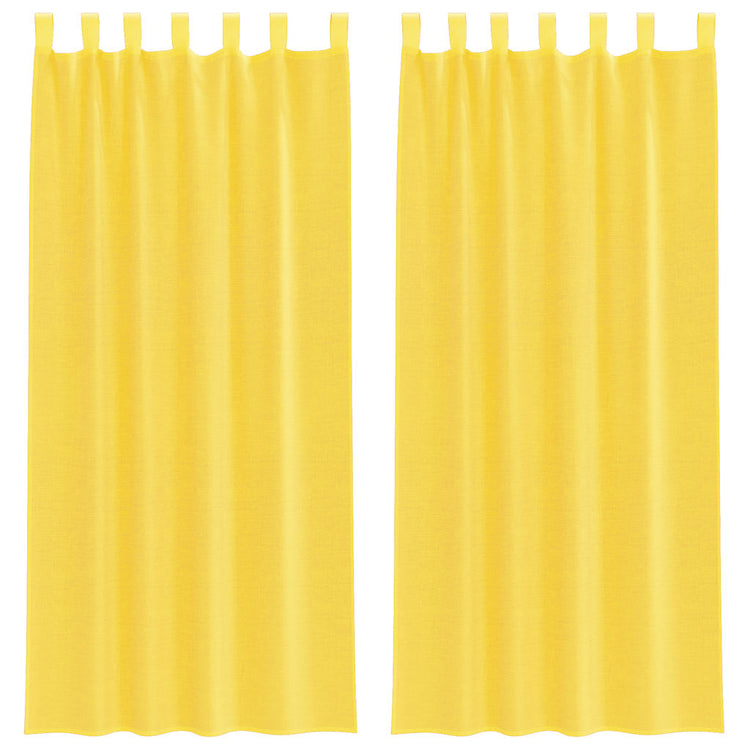 Vidaxx rideaux voile avec passants 2 pcs 140x225 cm jaune
