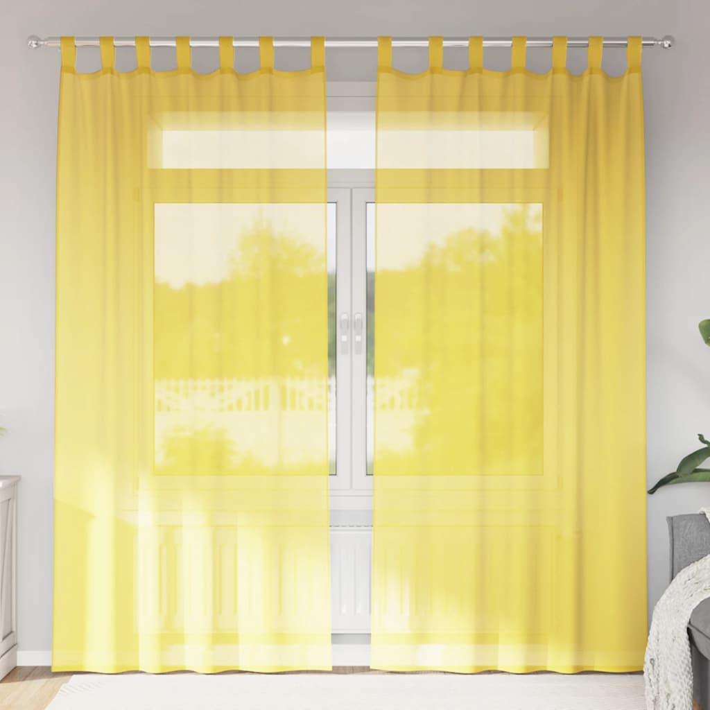 Vidaxx rideaux avec passants 2 pcs 140x245 cm jaune