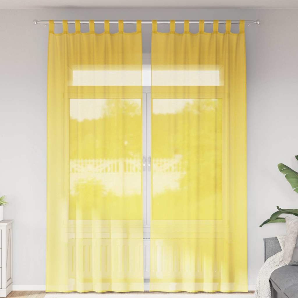 Vidaxx rideaux avec passants 2 pcs 140x260 cm jaune