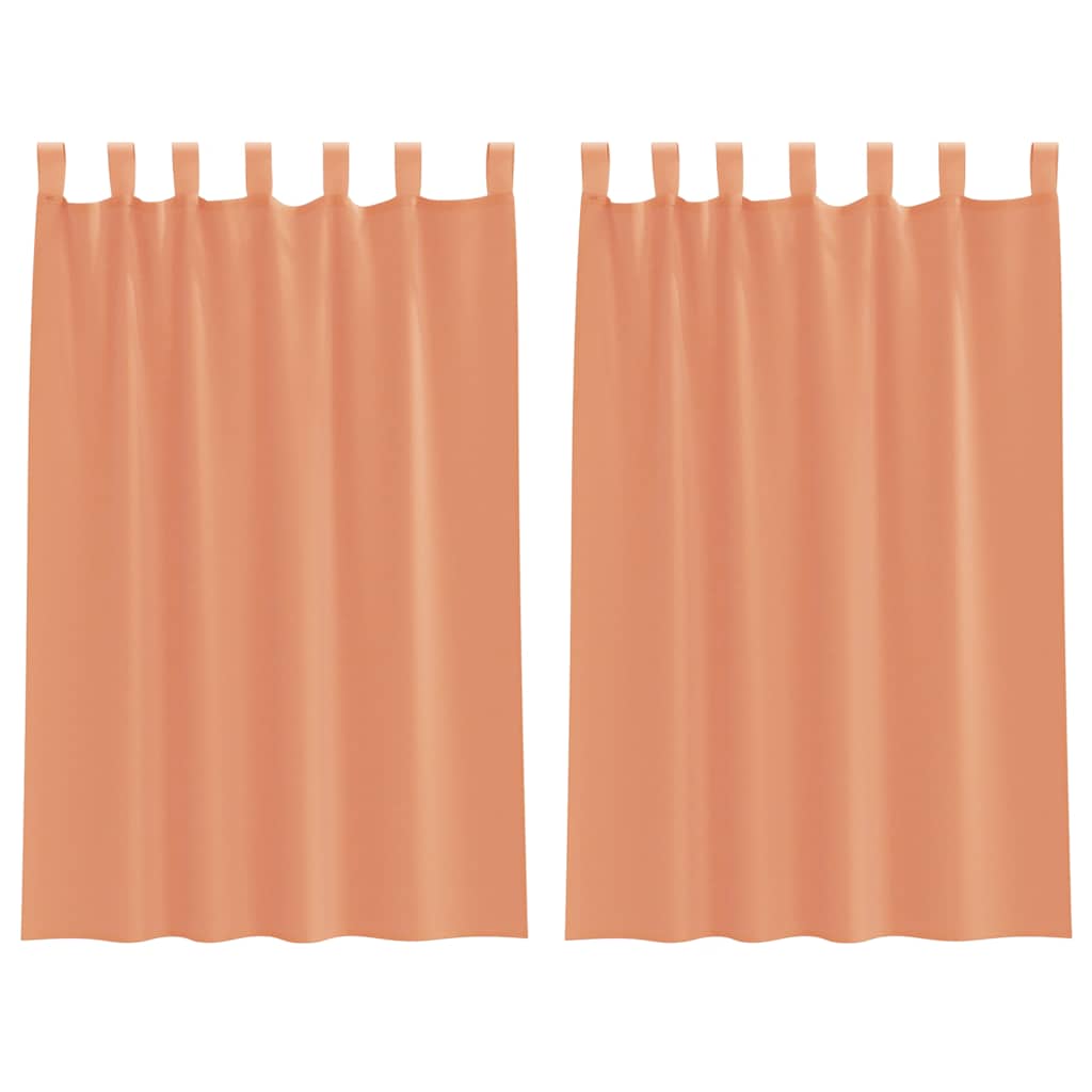 Vidaxx rideaux voile avec passants 2 pcs terre cuite 140x175 cm