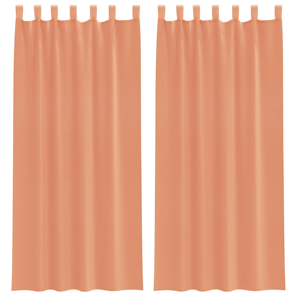 Vidaxx rideaux voile avec passants 2 pcs terre cuite 140x225 cm