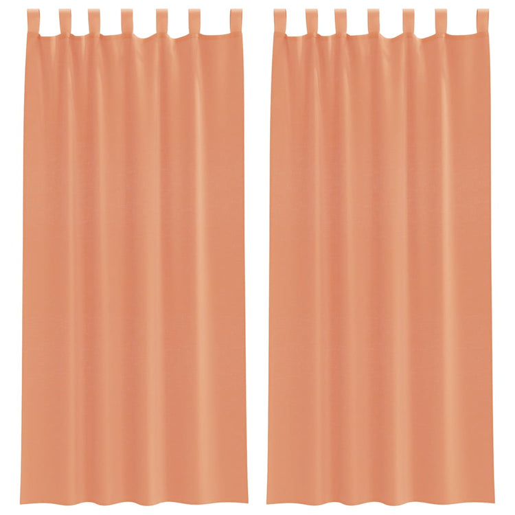 Vidaxx rideaux voile avec passants 2 pcs terre cuite 140x225 cm