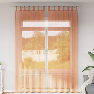 Vidaxx rideaux avec passants 2 pcs terre cuite 140x260 cm