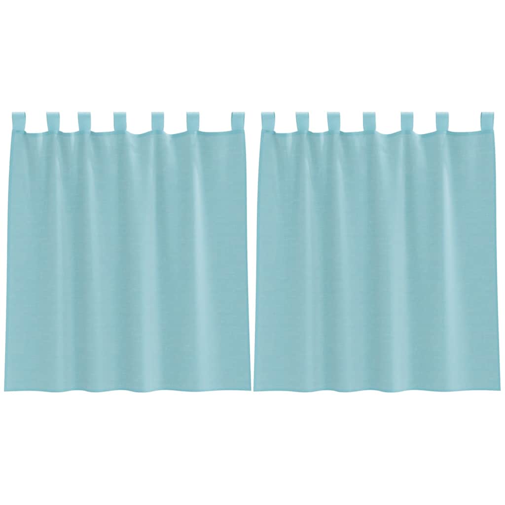 Vidaxx rideaux voile avec passants 2 pcs 140x140 cm turquoise