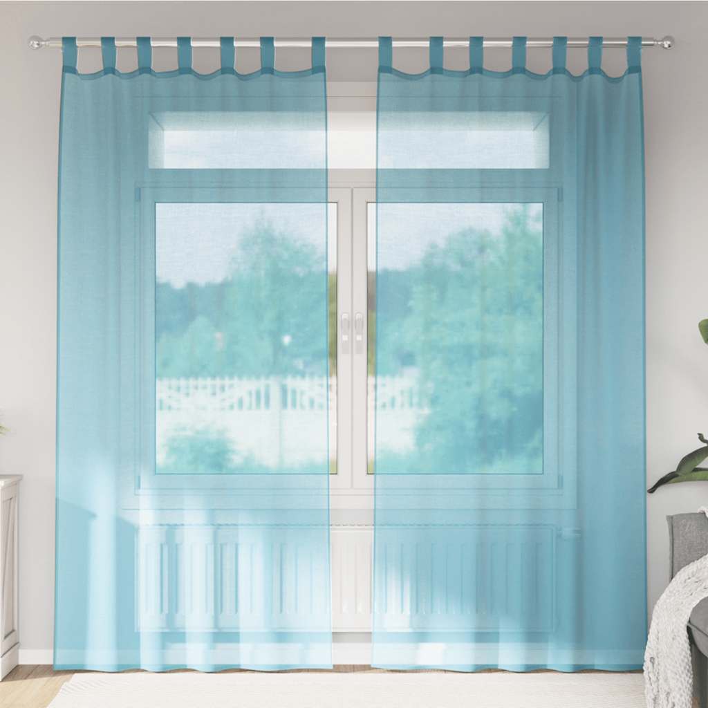 Vidaxx rideaux avec passants 2 pcs 140x225 cm turquoise