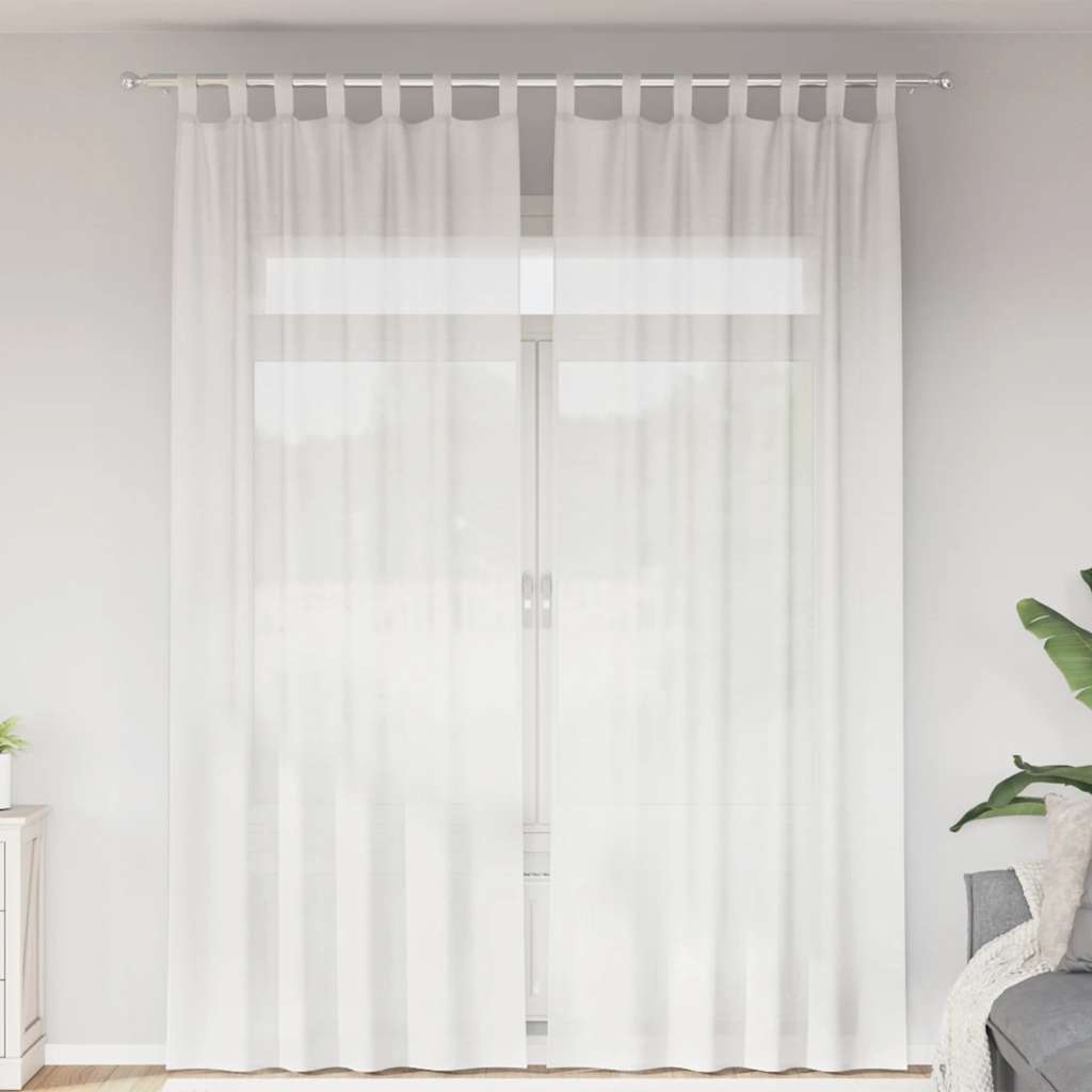 Vidaxx rideaux avec passants 2 pcs 140x260 cm blanc