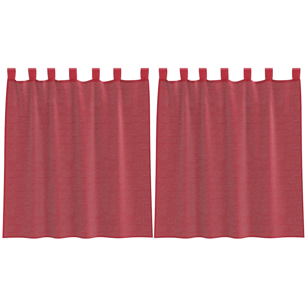 Vidaxx rideaux voile avec passants 2 pcs 140x140 cm bordeaux