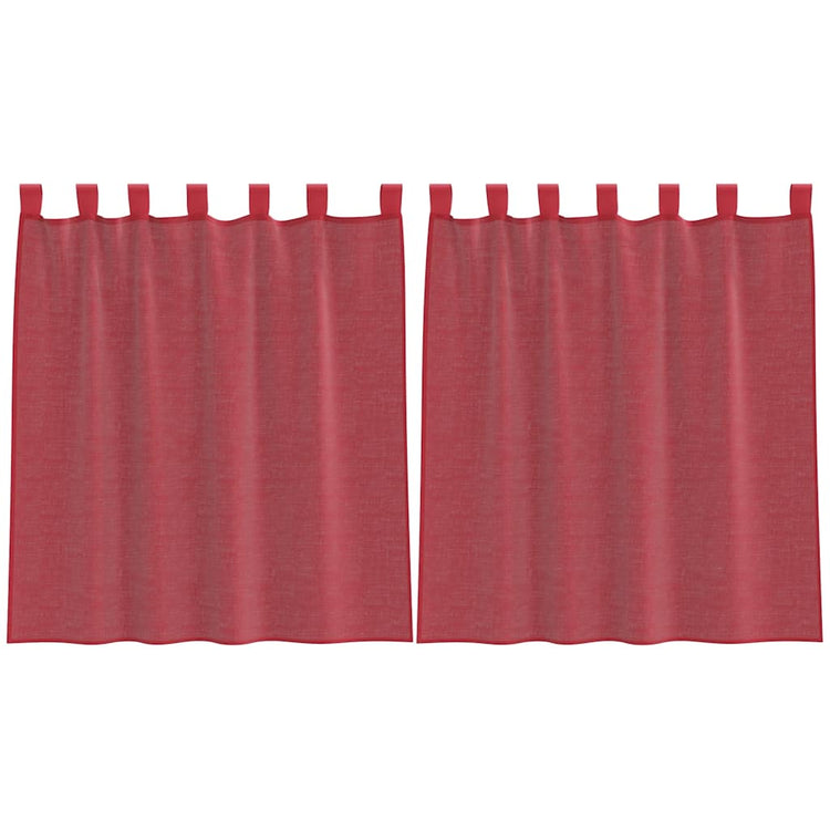 Vidaxx rideaux voile avec passants 2 pcs 140x140 cm bordeaux