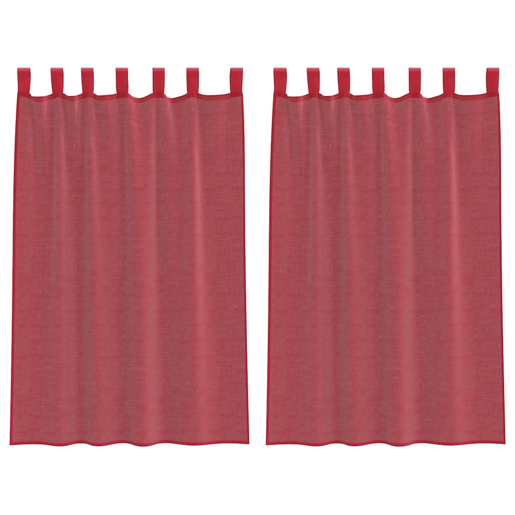 Vidaxx rideaux voile avec passants 2 pcs 140x175 cm bordeaux