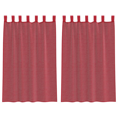 Vidaxx rideaux voile avec passants 2 pcs 140x175 cm bordeaux