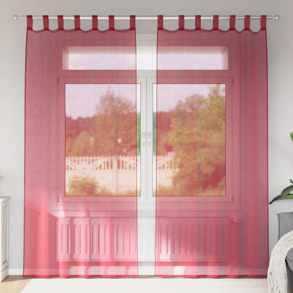 Vidaxx rideaux avec passants 2 pcs 140x245 cm rouge vin