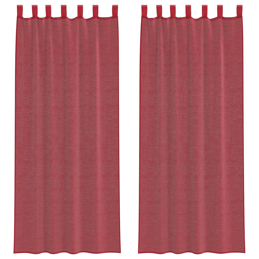 Vidaxx rideaux avec passants 2 pcs 140x260 cm bordeaux