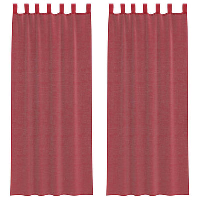 Vidaxx rideaux avec passants 2 pcs 140x260 cm bordeaux