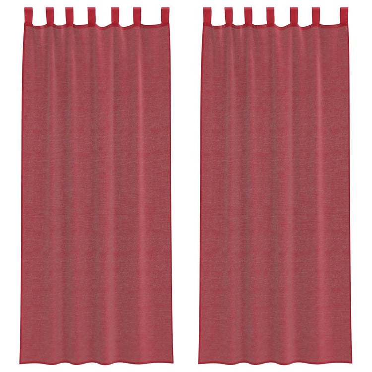 Vidaxx rideaux avec passants 2 pcs 140x260 cm bordeaux