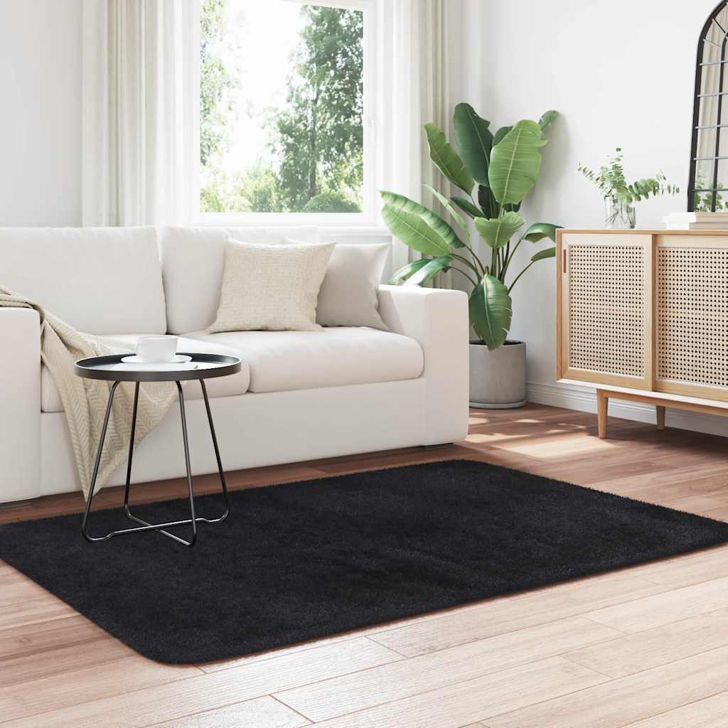 Vidaxx tapis à poils longs navarra 120x170 cm polyester noir