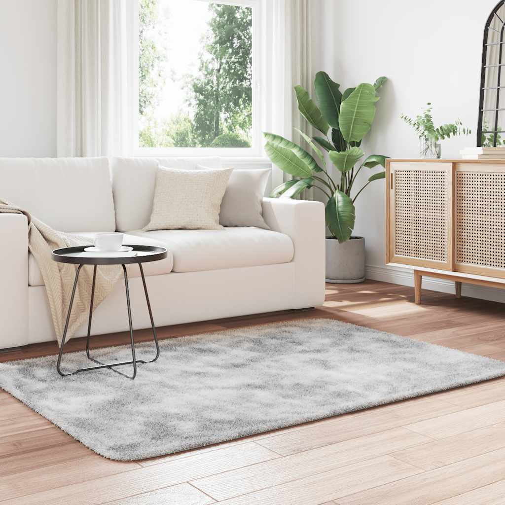 Vidaxx tapis à poils longs navarra 120x170 cm polyester gris argenté
