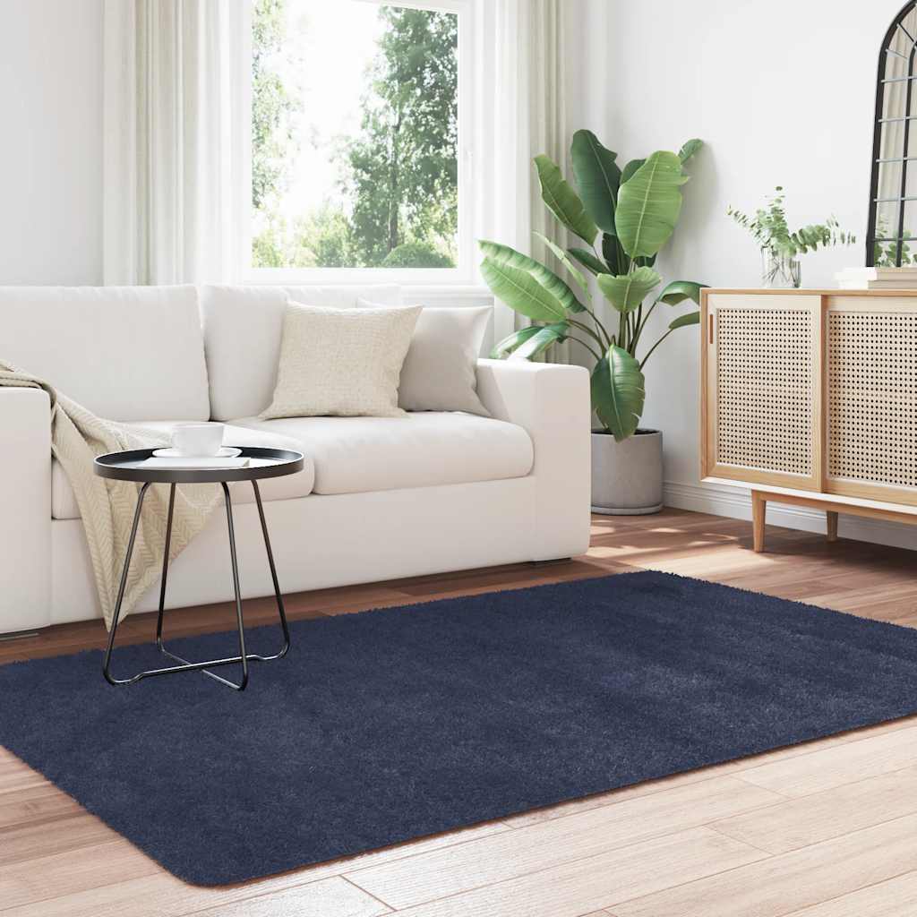 Vidaxx tapis à poils longs navarra 130x200 cm polyester bleu marine