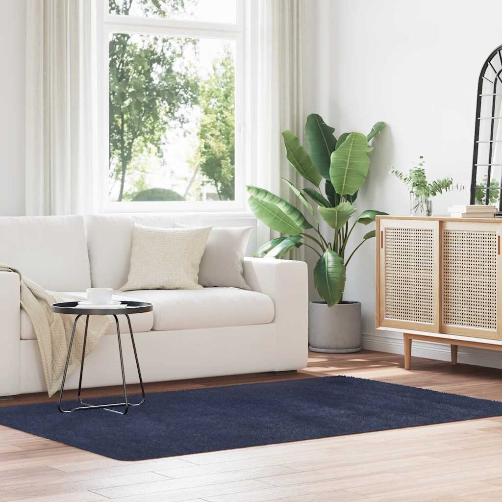 Vidaxx tapis à poils longs navarra 130x200 cm polyester bleu marine