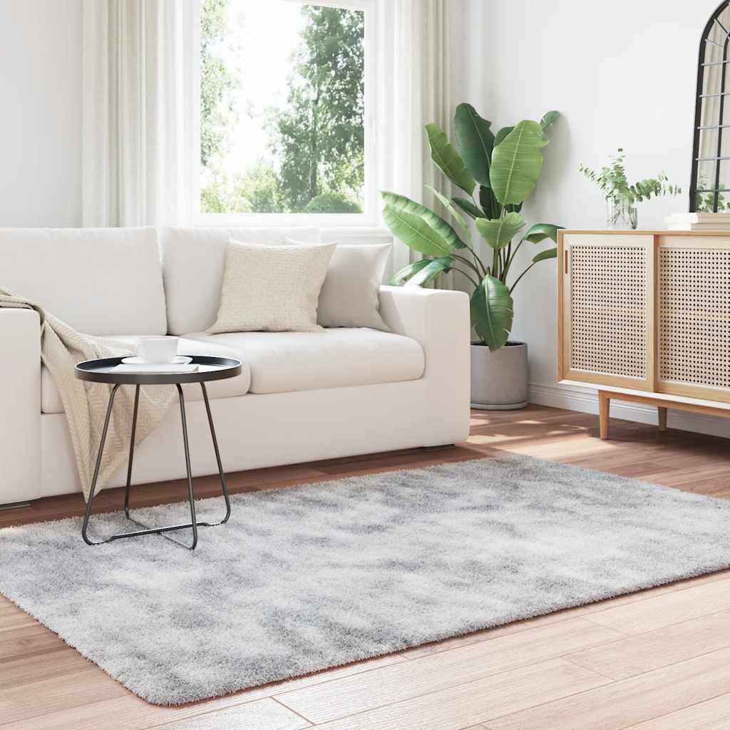 Vidaxx tapis à poils longs navarra 130x200 cm polyester gris argenté