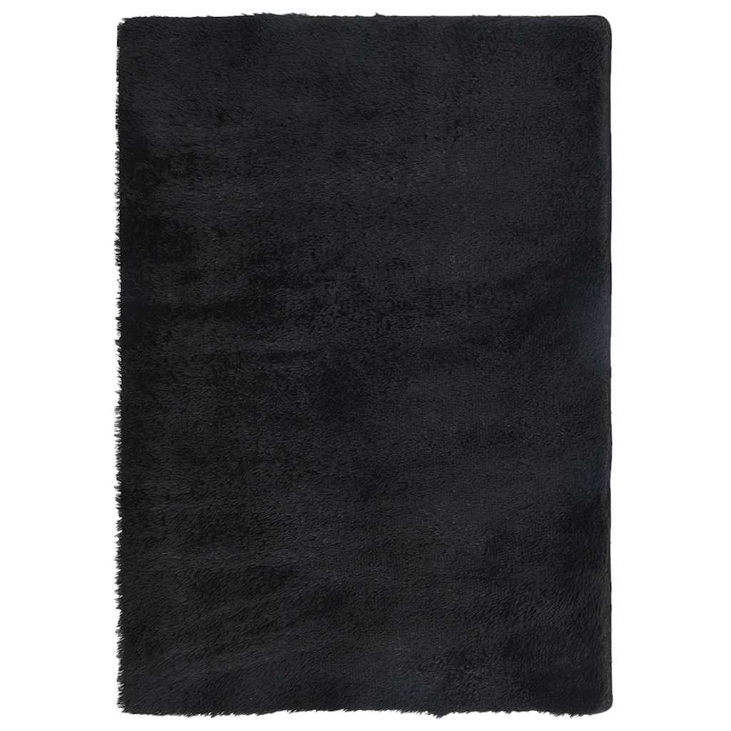 Vidaxx tapis à poils longs navarra 160x230 cm polyester noir