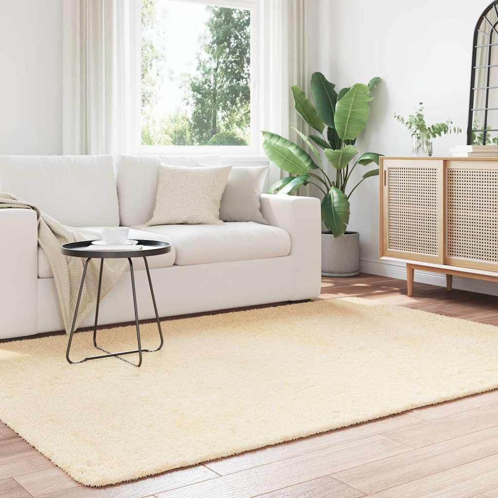 Vidaxx tapis à poils longs navarra 160x230 cm polyester couleur crème