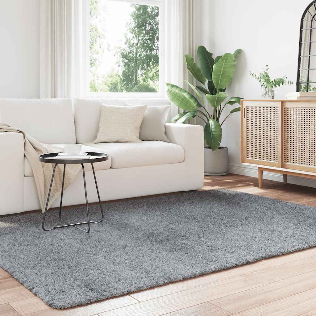Vidaxx tapis à poils longs navarra 160x230 cm polyester gris clair