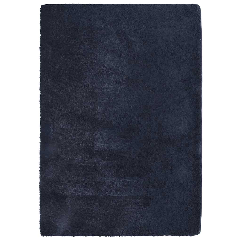 Vidaxx tapis à poils longs navarra 160x230 cm polyester bleu marine