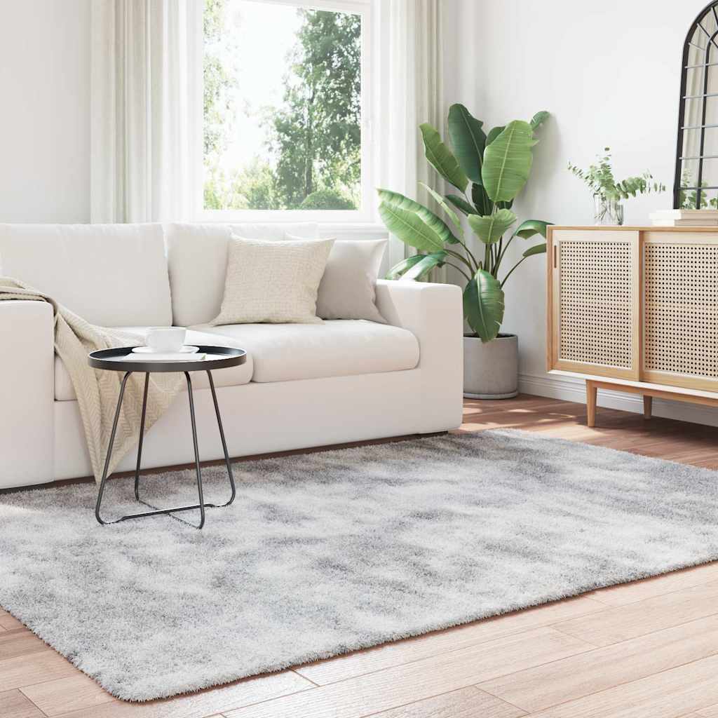 Vidaxx tapis à poils longs navarra 160x230 cm polyester gris argenté