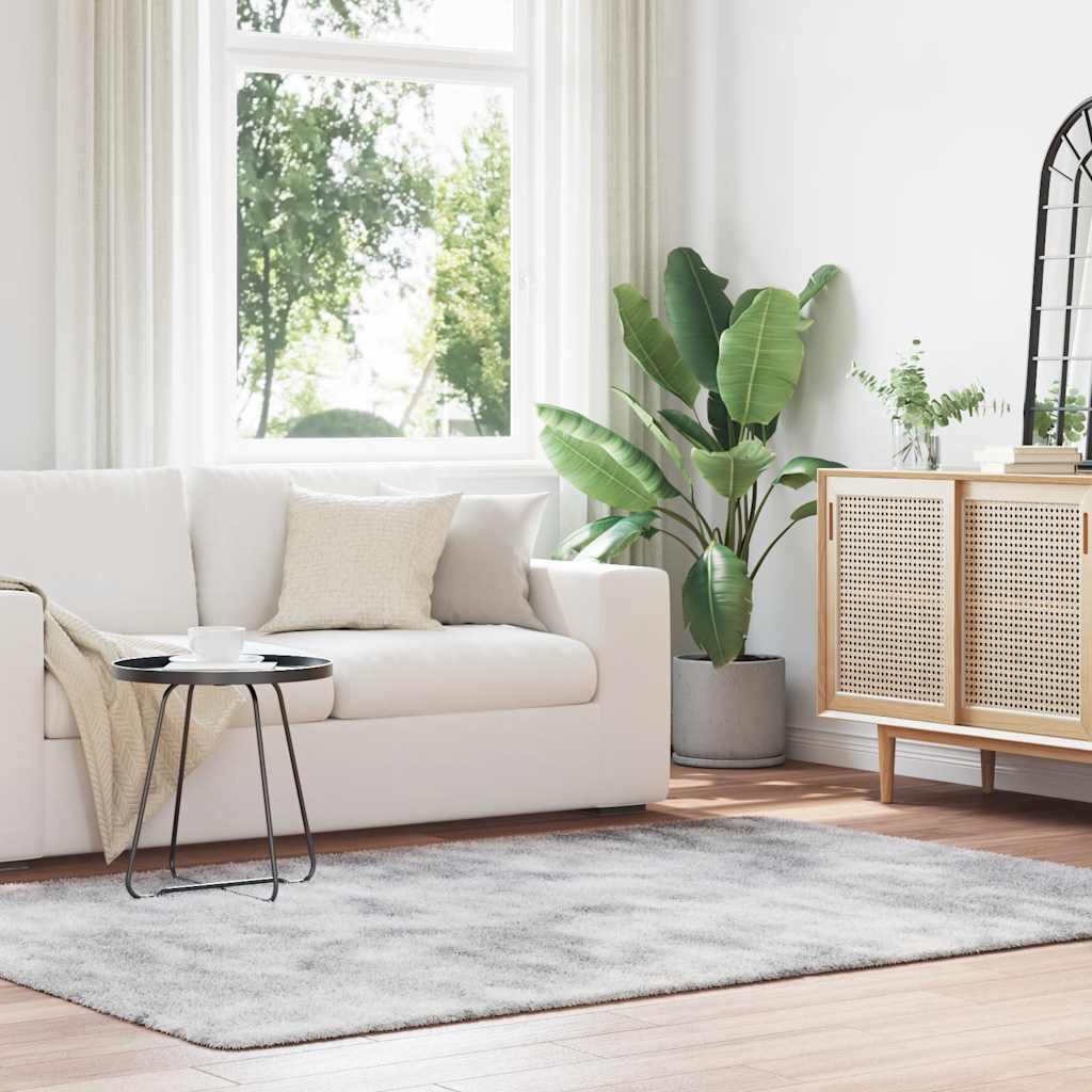 Vidaxx tapis à poils longs navarra 160x230 cm polyester gris argenté