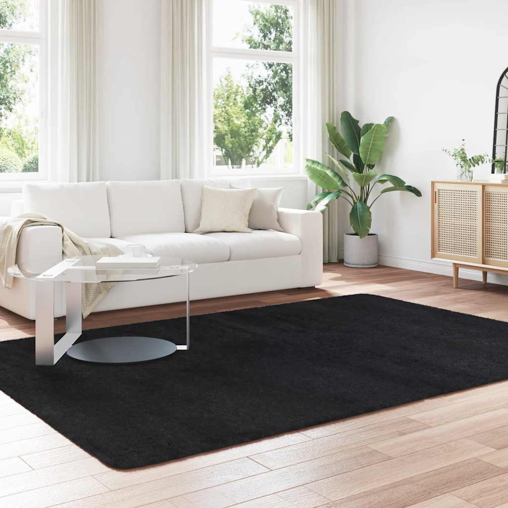 Vidaxx tapis à poils longs navarra 200x290 cm polyester noir